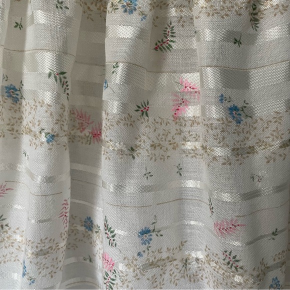 Union Made in USA Vintage Light Airy Embossed Pintstripe Floral Dress Coquette - Picture 7 of 7